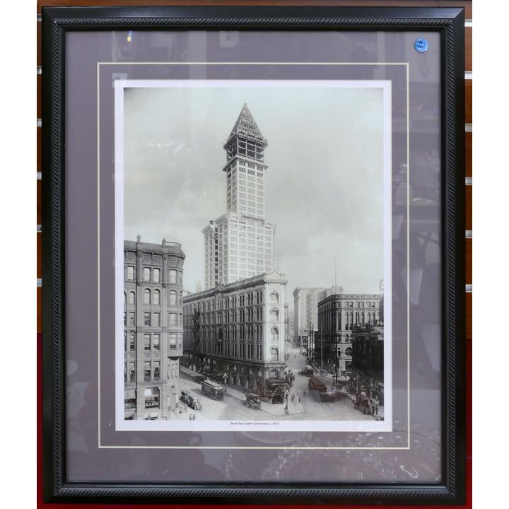 Construction of Smith Tower Photography Print Framed