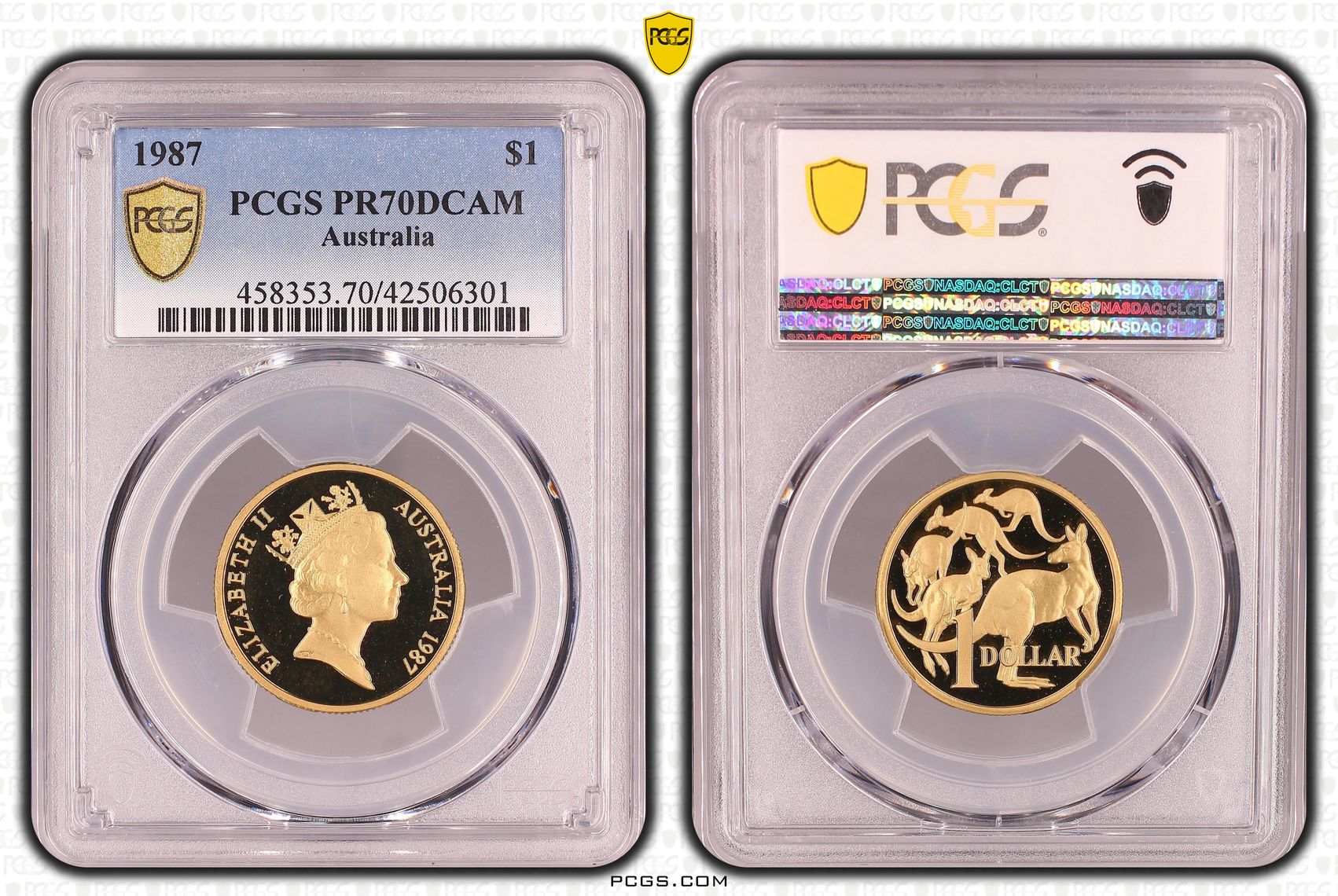346 · 1987 Australia One Dollar, $1 PCGS - PR70DCAM POP 6/0 -301