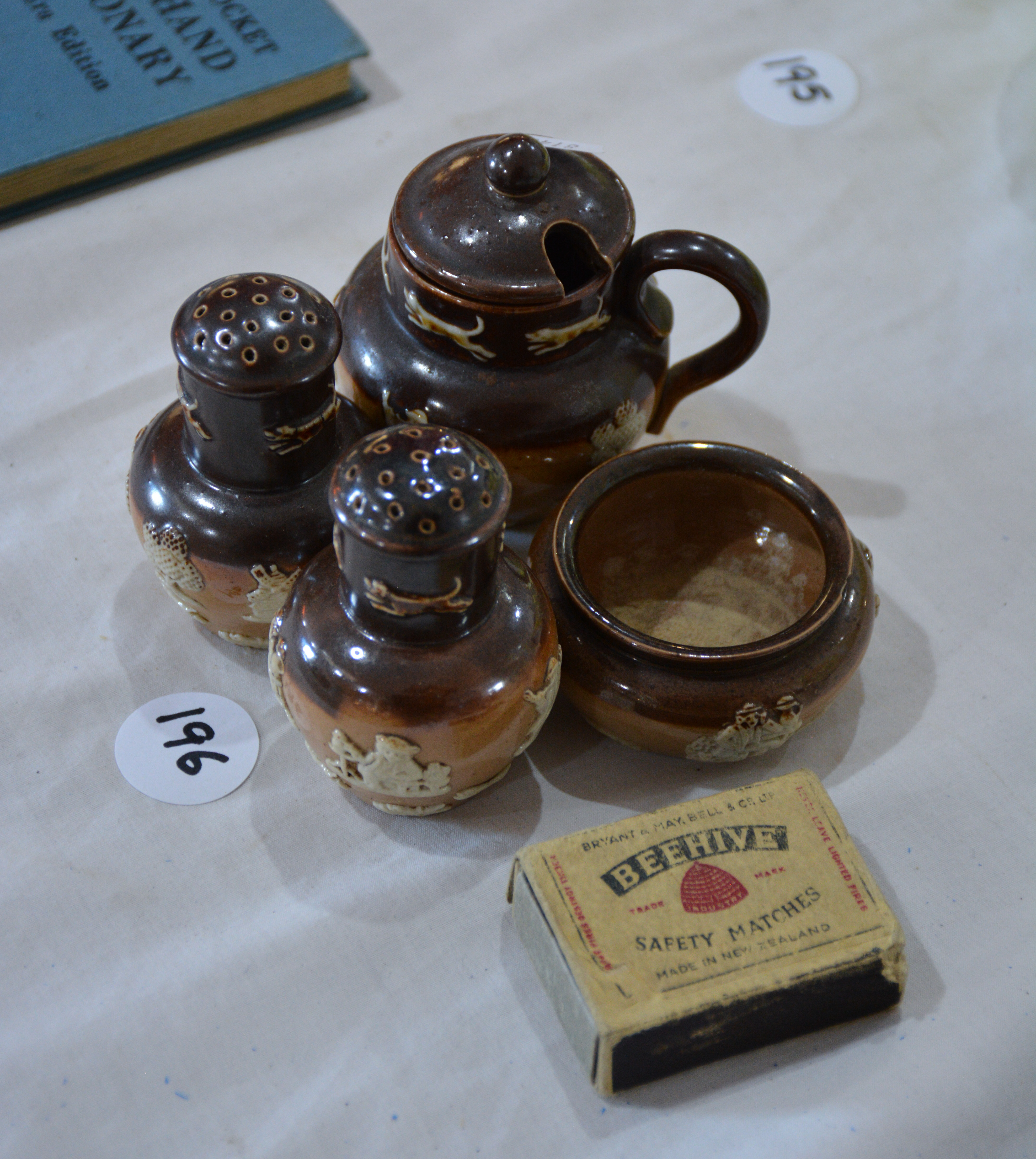 Royal Doulton Lambeth Stoneware Condiment Set — NZ auction result