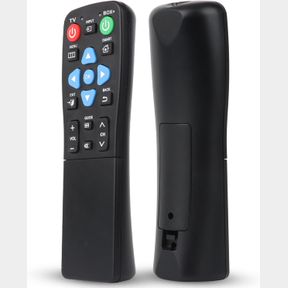 UNIVERSAL BIG BUTTON REMOTE FOR SENIORS, ELDERLY, 2-DEVICE CONTROL - LEARNING FUNCTIONS, USE FOR TV, STREAMING BOX, SOUNDBAR AUDIO