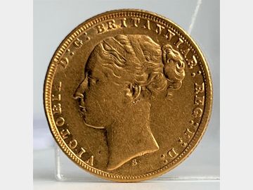 1872 VICTORIA YOUNG HEAD SYDNEY MINT GEORGE & DRAGON GOLD SOVEREIGN R2