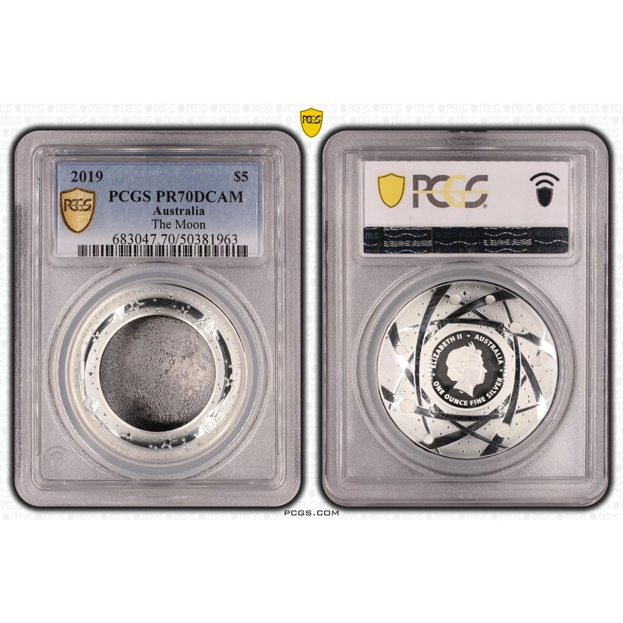 The Moon, Five Dollar, 2019, PCGS PR70DCAM