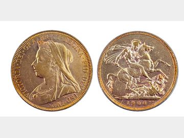 1900 VICTORIA OLD HEAD LONDON MINT GOLD SOVEREIGN