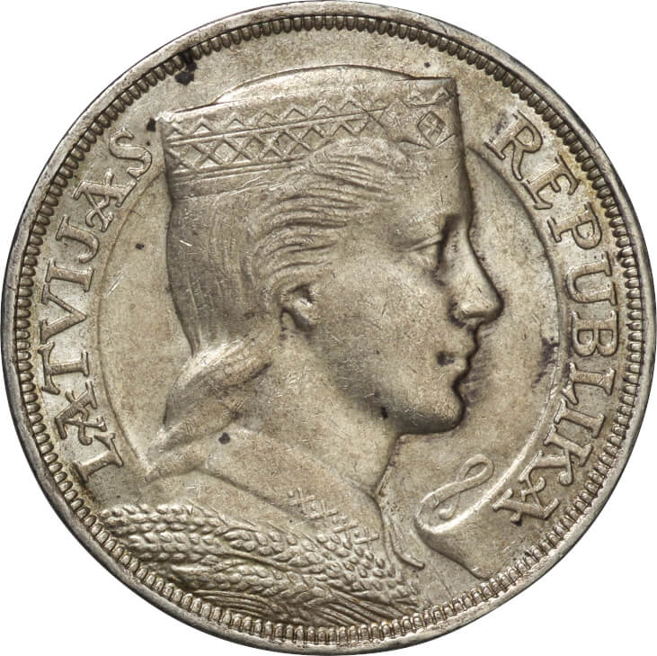 ラトビア　5ラティ銀貨　1931年 ラトビア 1931年 5ラティ 銀貨 Latvia 5 Lati silver