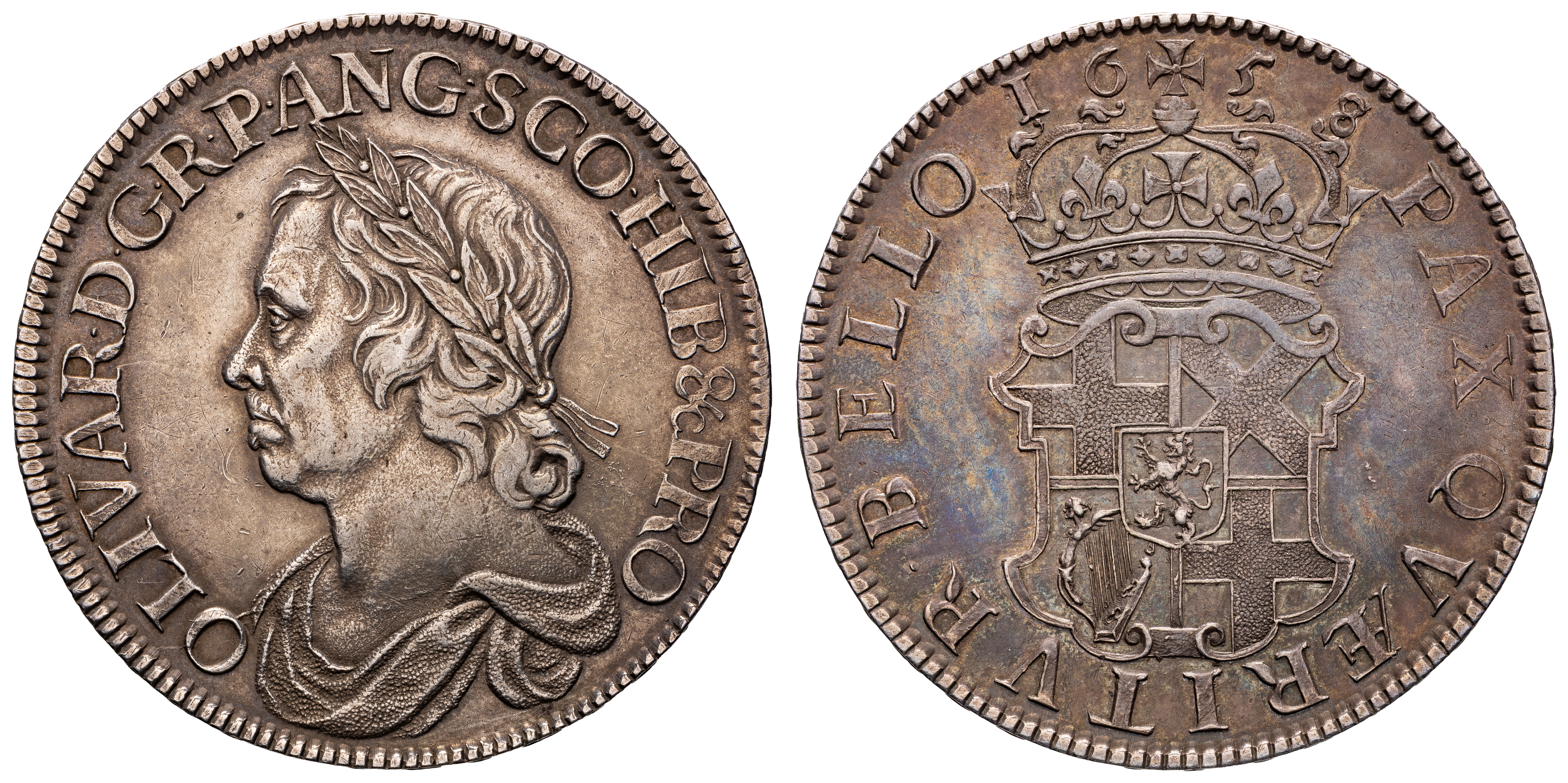 Great Britain, Oliver Cromwell, Crown, 1658/7, gVF