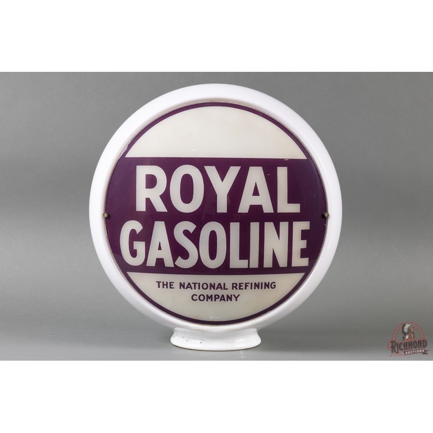 Complete Royal Gasoline 13.5" Gas Globe & Glass Body TAC 8.5 & 6