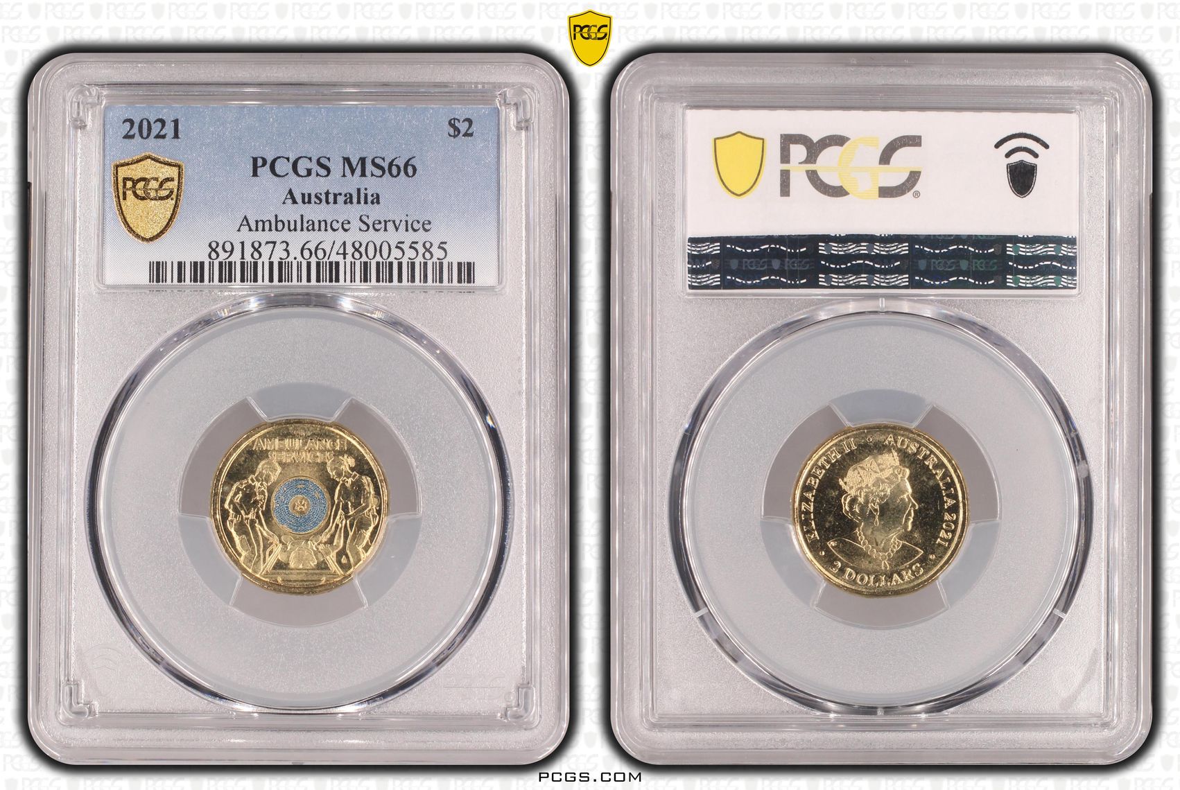 Ambulance Service Colourised, Two Dollar, 2021, PCGS MS66