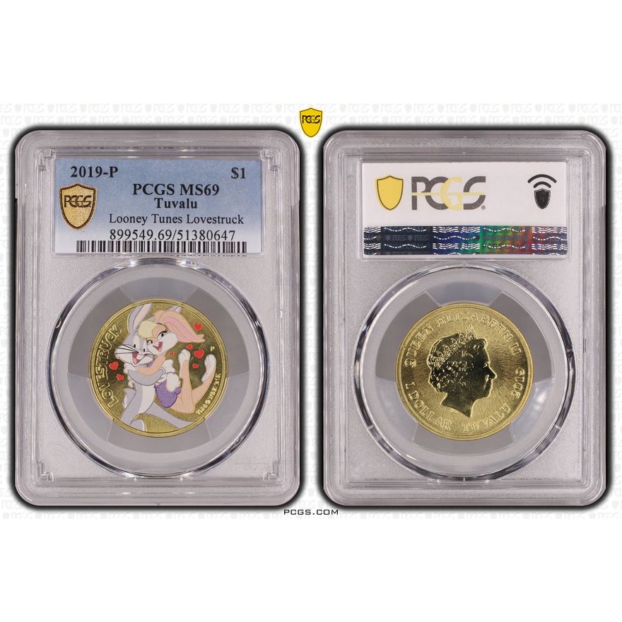 Tuvalu, Looney Tunes Lovestruck, One Dollar, 2019-P, PCGS MS69