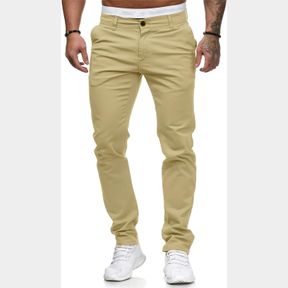 HUNGSON MENS CHINOS SLIM FIT STRETCH FLAT-FRONT SKINNY DRESS PANTS