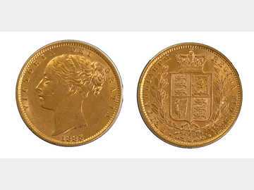 1885 Queen Victoria Young Head Sydney Mint Shield Gold Sovereign.