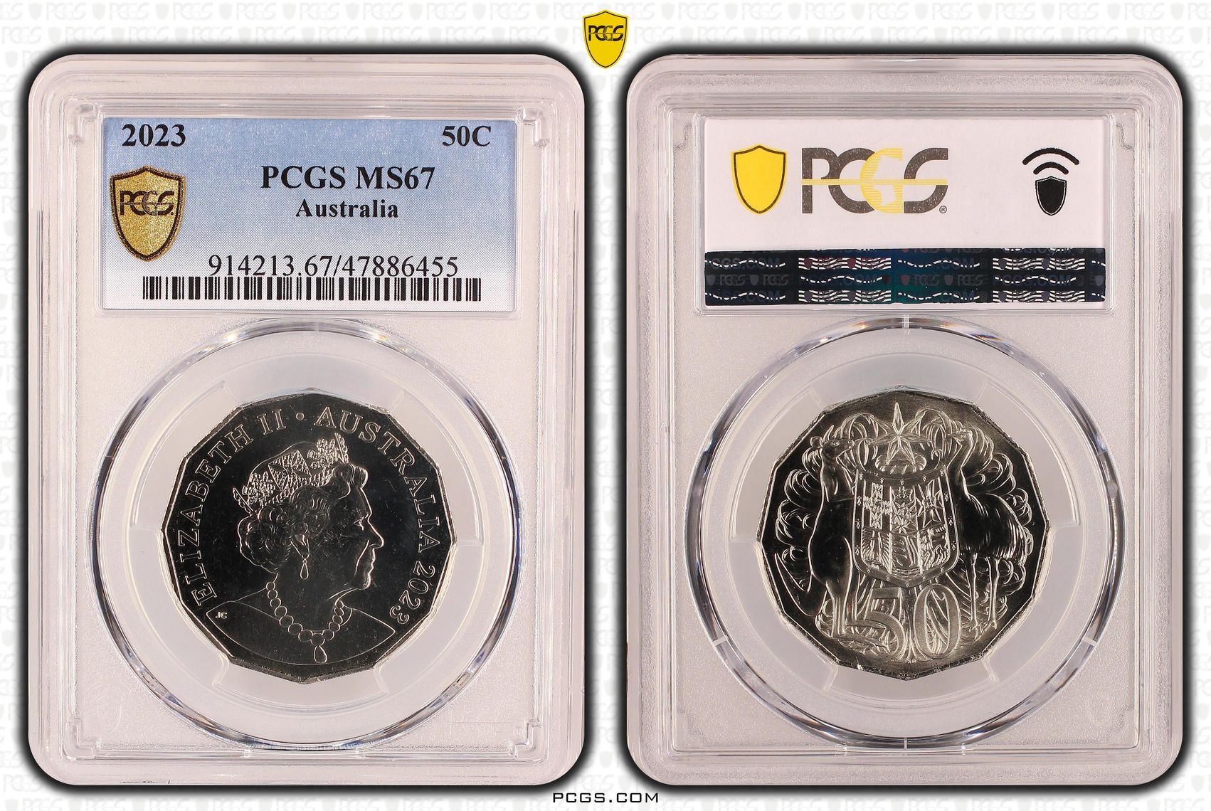 Elizabeth II, Fifty Cent, 2023, PCGS MS 67