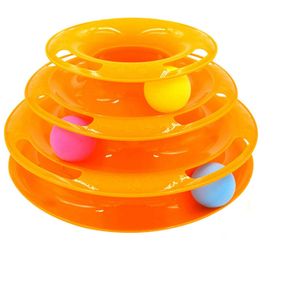 NEW TOWER OF TRACKS 3 LEVEL CAT TOY INTERACTIVE BALL TOY