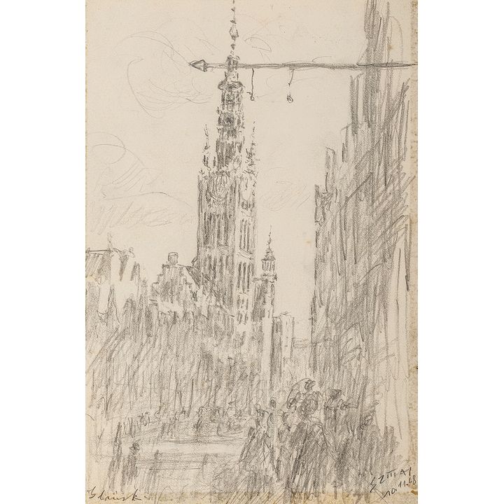 Stefan Szmaj | Gdańsk. Widok ratusza, 1968 r.