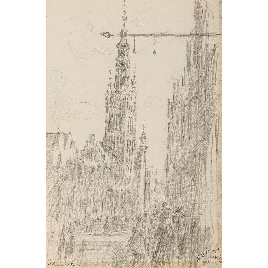 Stefan Szmaj | Gdańsk. Widok ratusza, 1968 r.