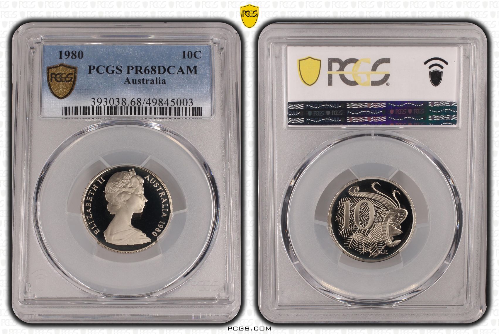 Elizabeth II, Ten Cent, 1980, PCGS PR68DCAM