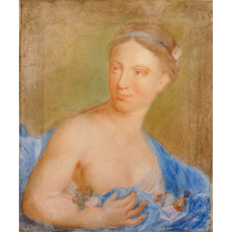 After Rosalba Carriera (1675-1757 Italy) Portrait of a Lady Pastel on Vellum.