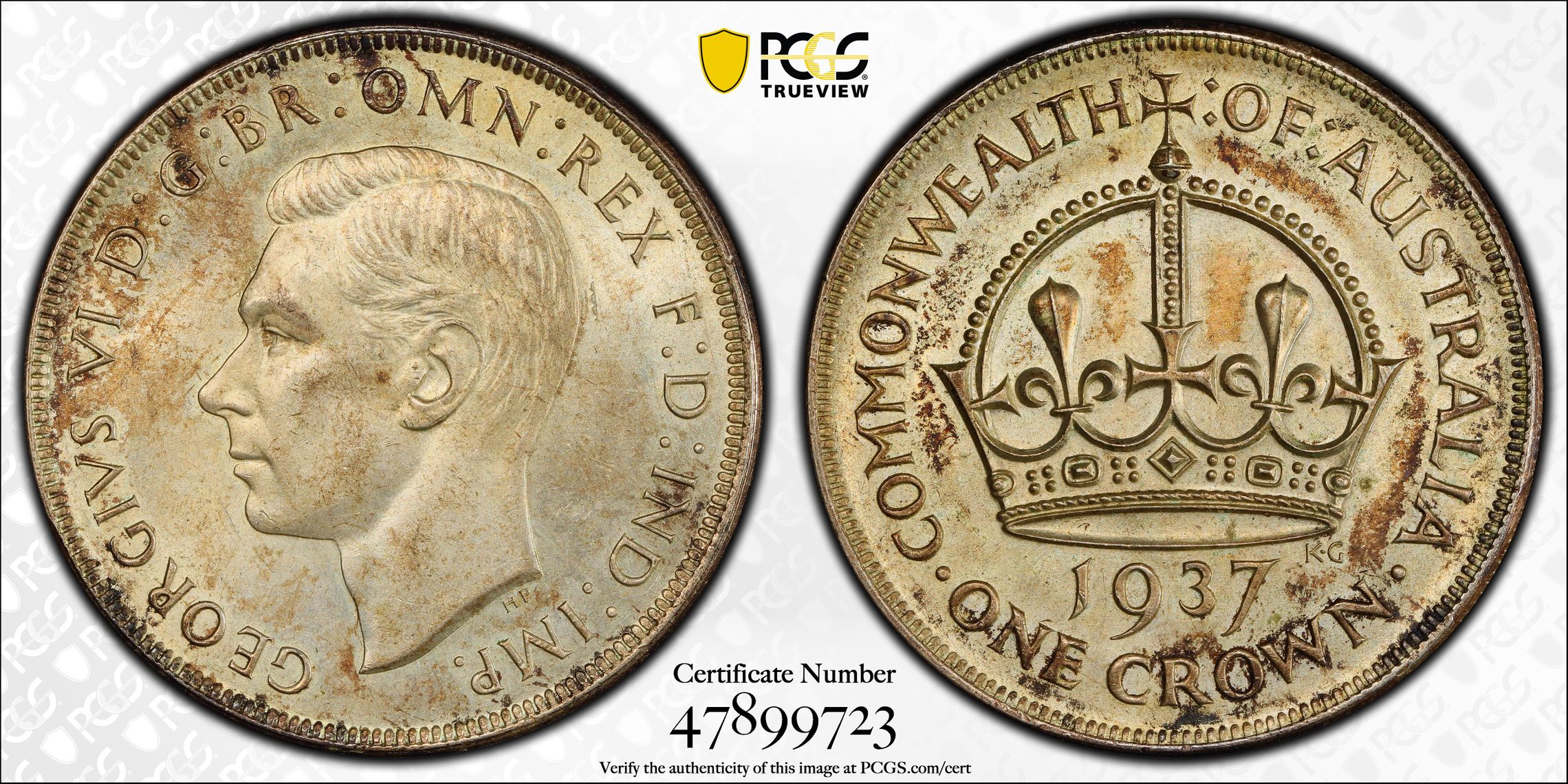 George VI, Crown, 1937, PCGS MS63