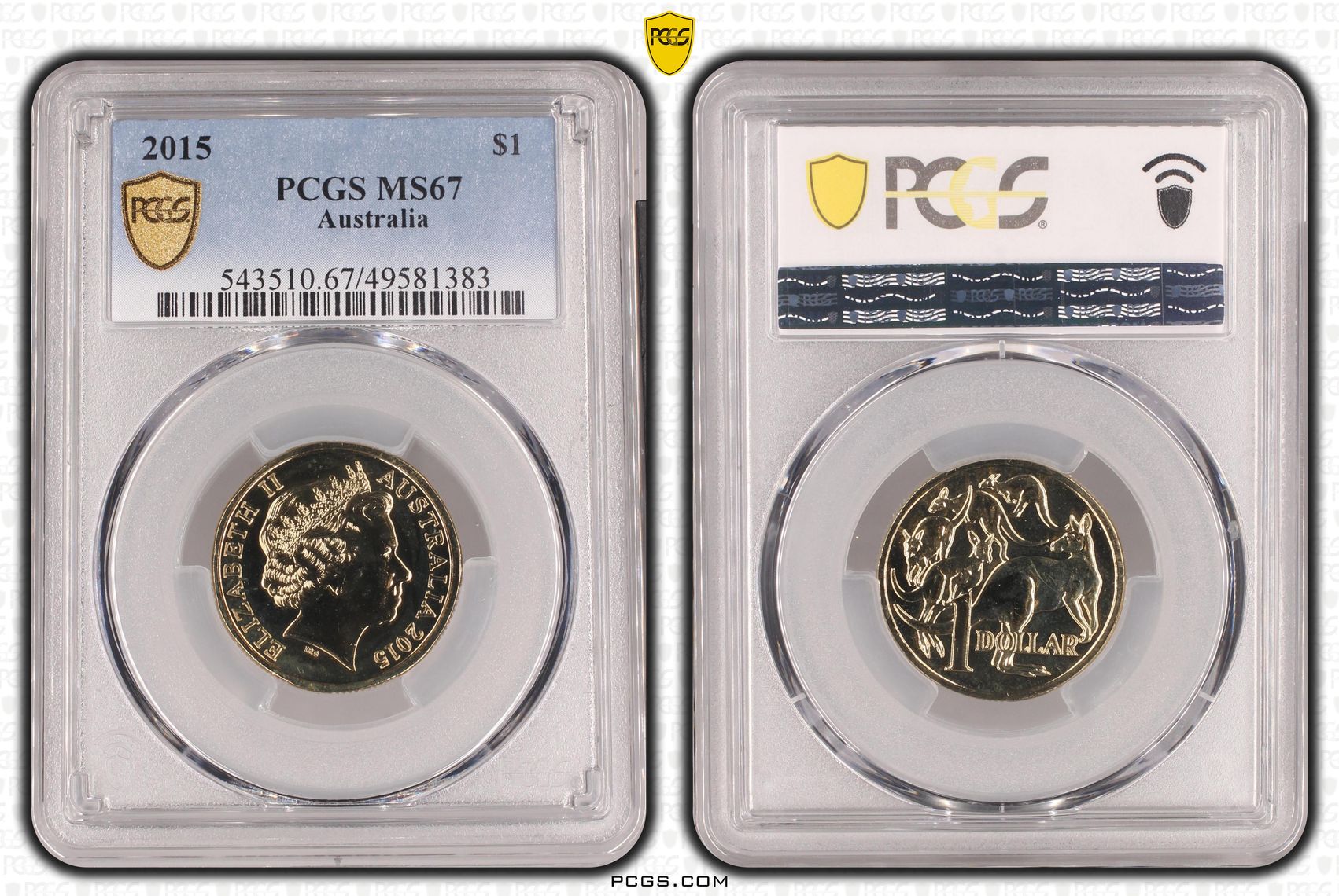 Elizabeth II, One Dollar, 2015, PCGS MS67