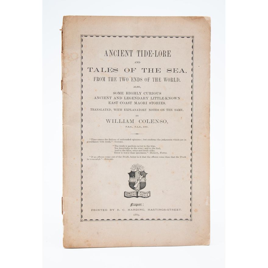 COLENSO, WILLIAM - Ancient Tide-Lore and Tales of the sea.