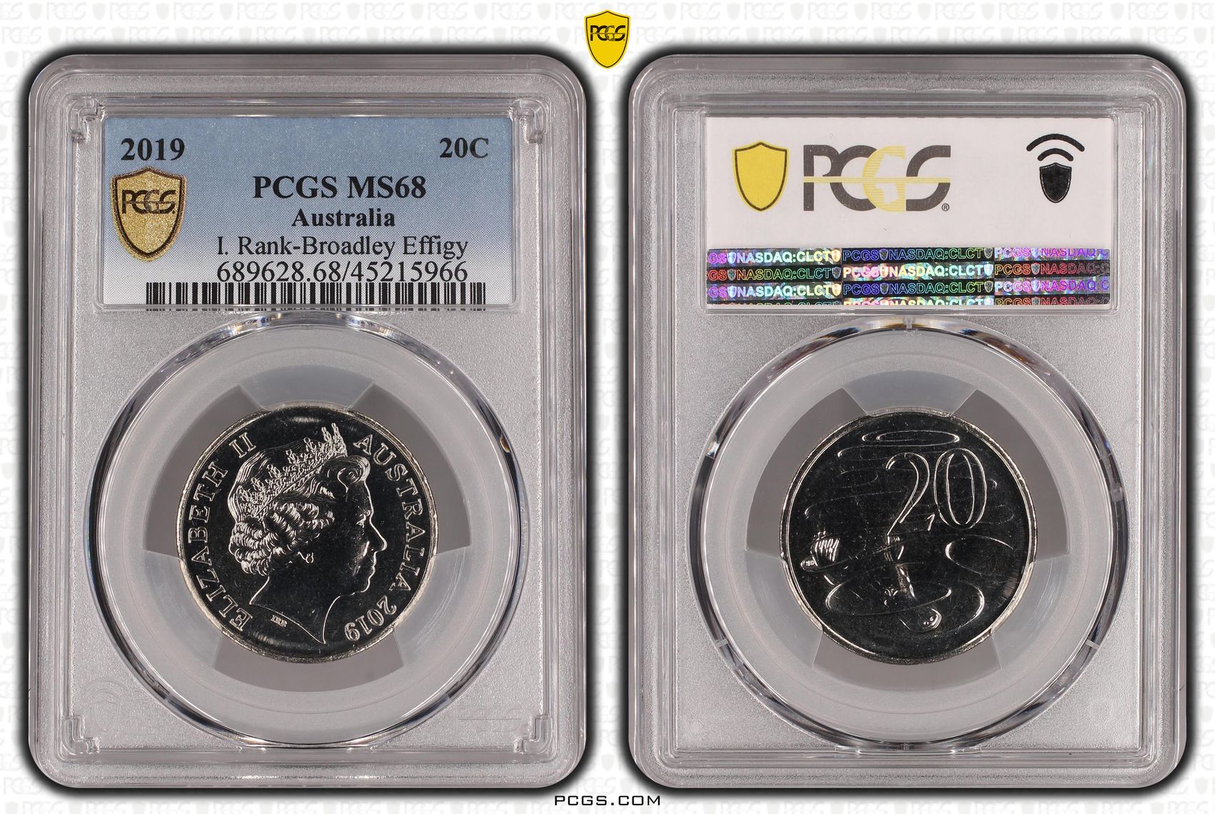 2019 Australia Twenty Cent, 20c I. Rank-Broadley Effigy PCGS - MS68 -966