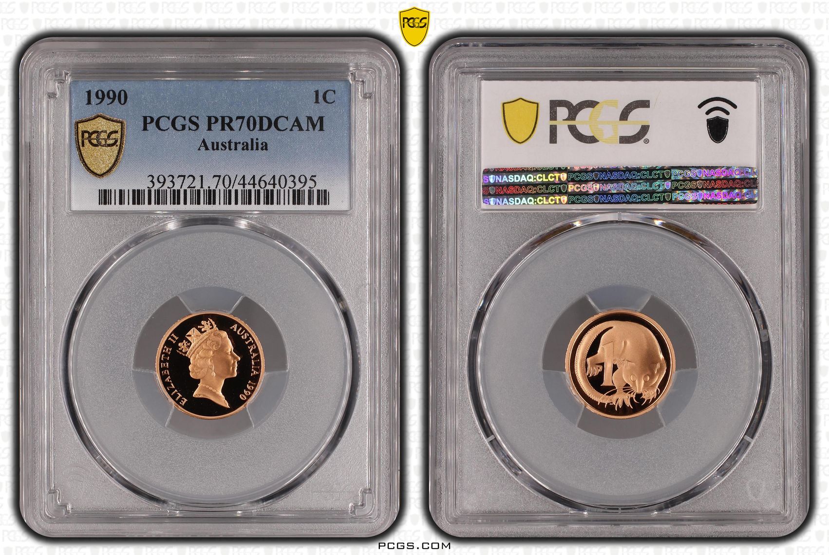 353 · 1990 Australian One Cent, 1c Proof PCGS - PR70DCAM POP 33/0 -395