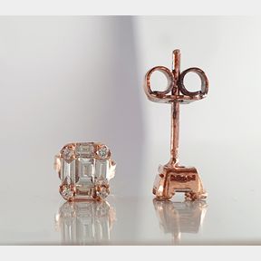 18CT ROSE GOLD ILLUSION SET EARRINGS WITH 0.500CT DIAMONDS - 51929/3620