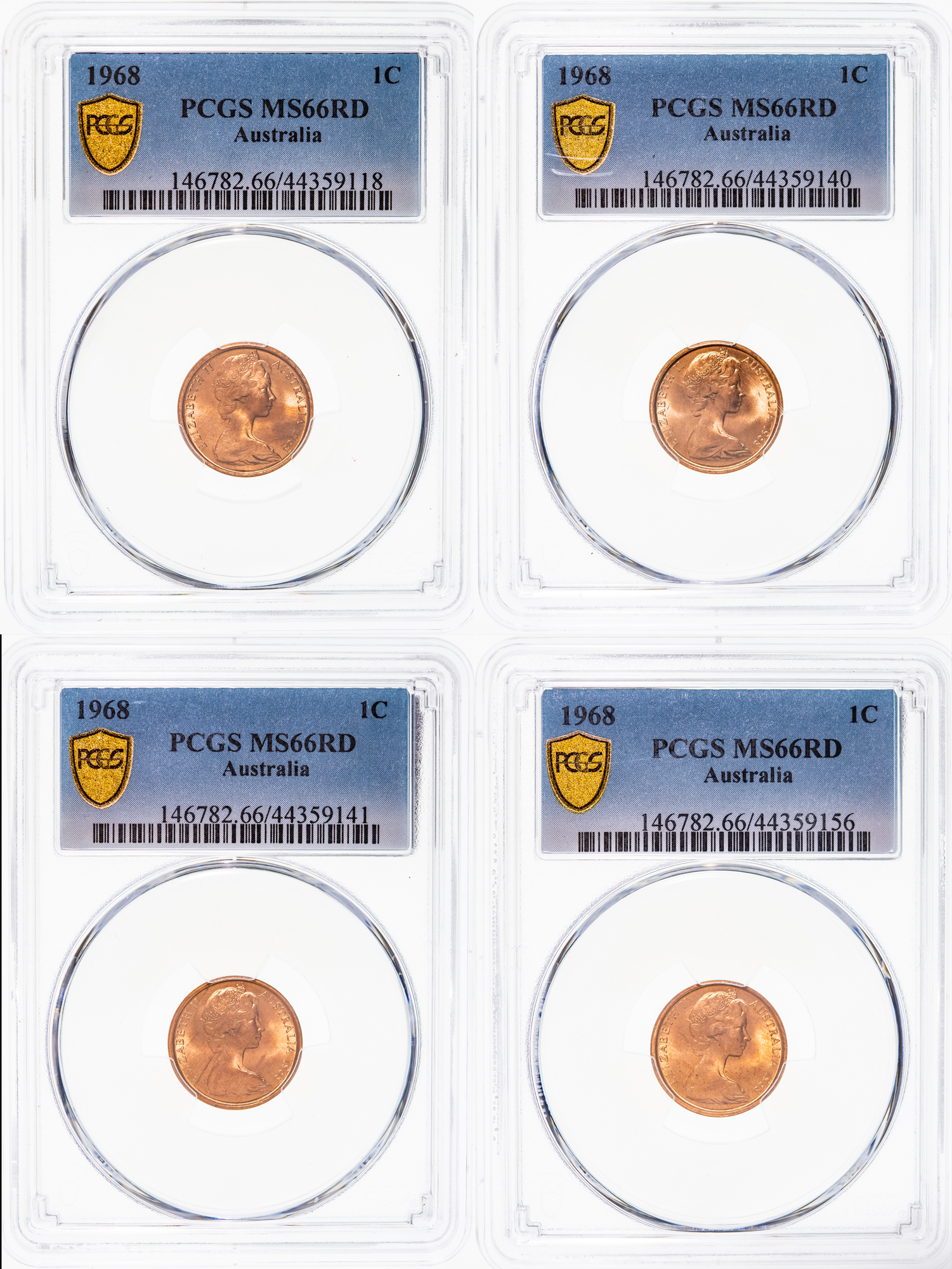 Elizabeth II, One Cent, 1968, PCGS MS 66RD