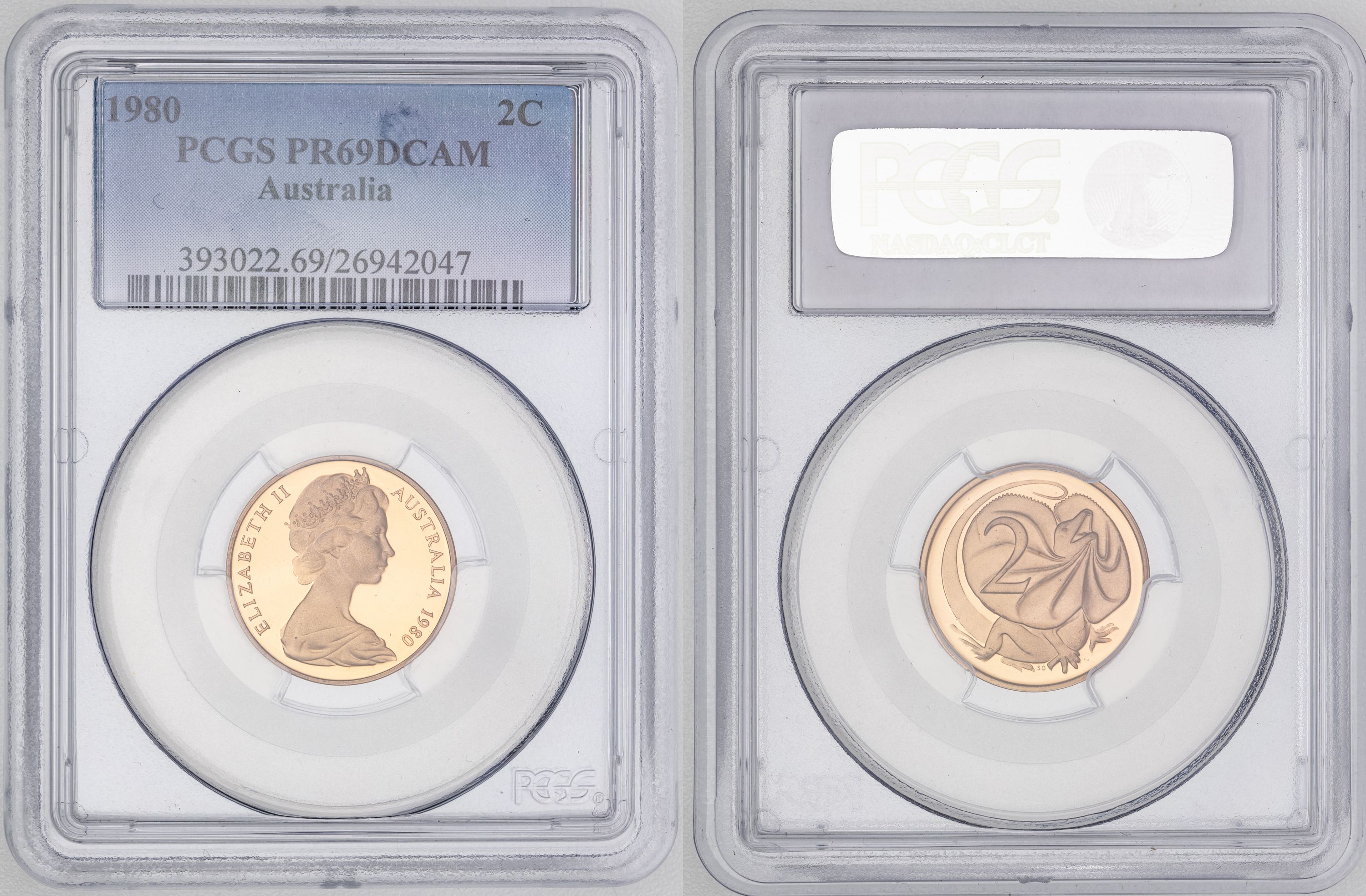 Elizabeth II, , Two Cent, 1980, PCGS PR69DCAM