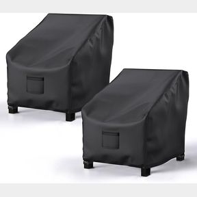 BROSYDA Patio Chair Covers for Outdoor Furniture, Waterproof 2 Pack, Heavy Duty 600D Oxford, Large Deep Seat, Black 38"W x 31"D x 29"H