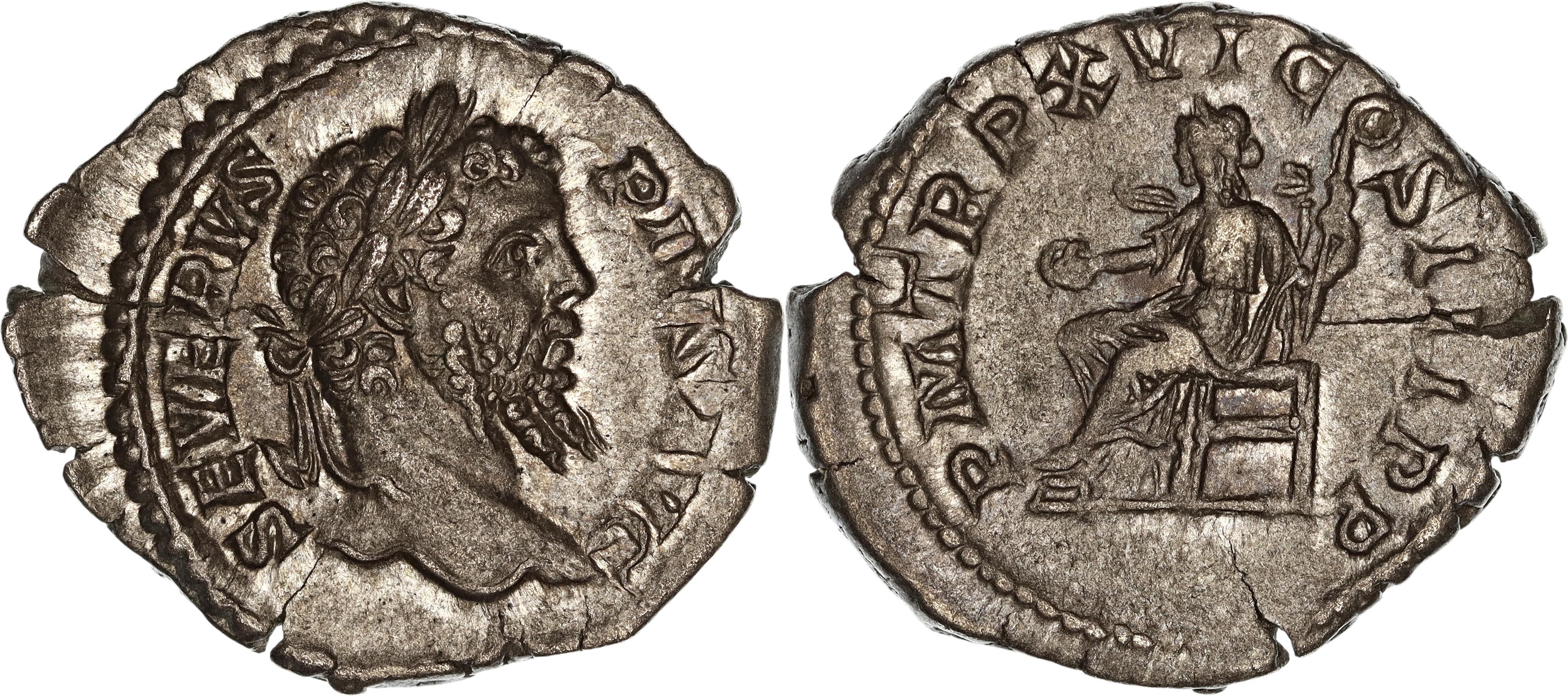 Roman Empire, Septimius Severus, Silver Denarius, 208 AD, gVF