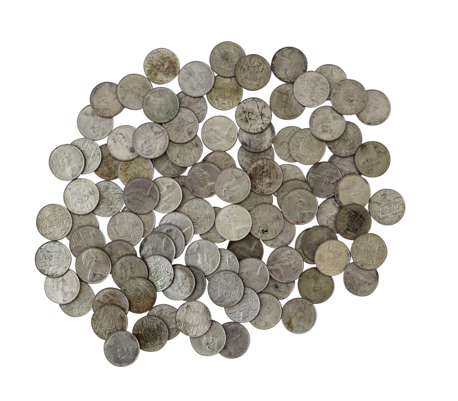 Group, Elizabeth II, Fifty Cents, 1966, F-VF
