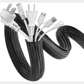 FITUEYES DESIGN 2M CORD COVER 1.25INCH CABLE SLEEVE WIRE LOOM TUBING SPLIT SLEEVING FOR POWER CORD AUDIO VIDEO USB CABLE, PROTECT