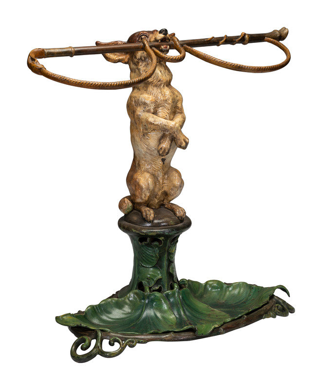 An English Painted Cast Iron Figural Umbrella Stand