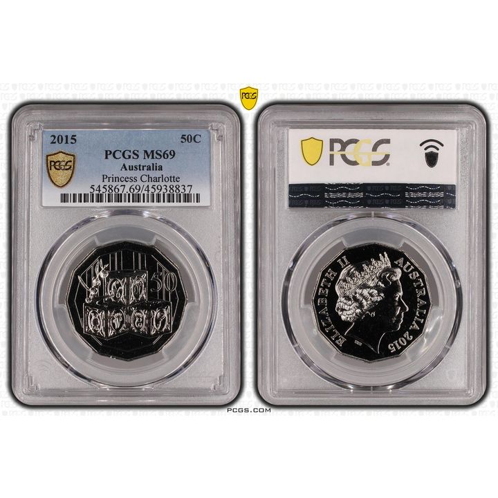 Elizabeth II, Princess Charlotte, Fifty Cent, 2015, PCGS MS 69