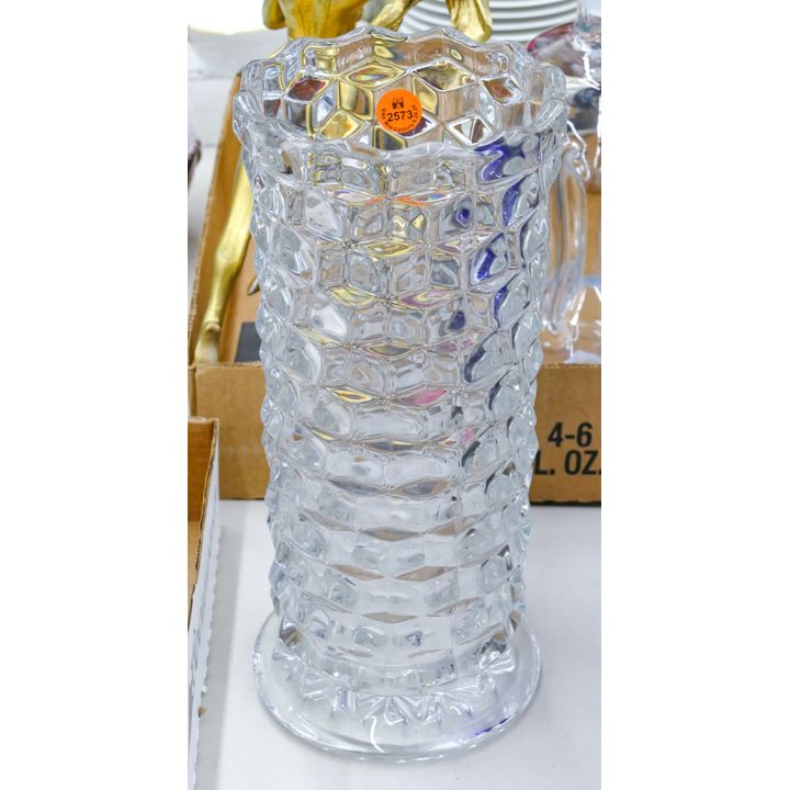 Fostoria American Glass Cylinder Vase 11.5''