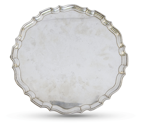 A circular salver