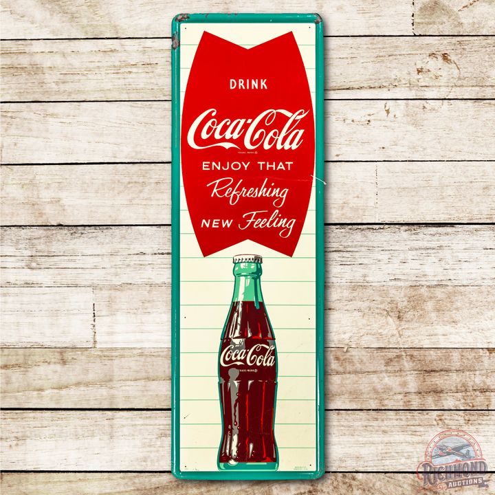 1962 Drink Coca Cola Enjoy the Refreshing New Feeling Vertical Tin Sign