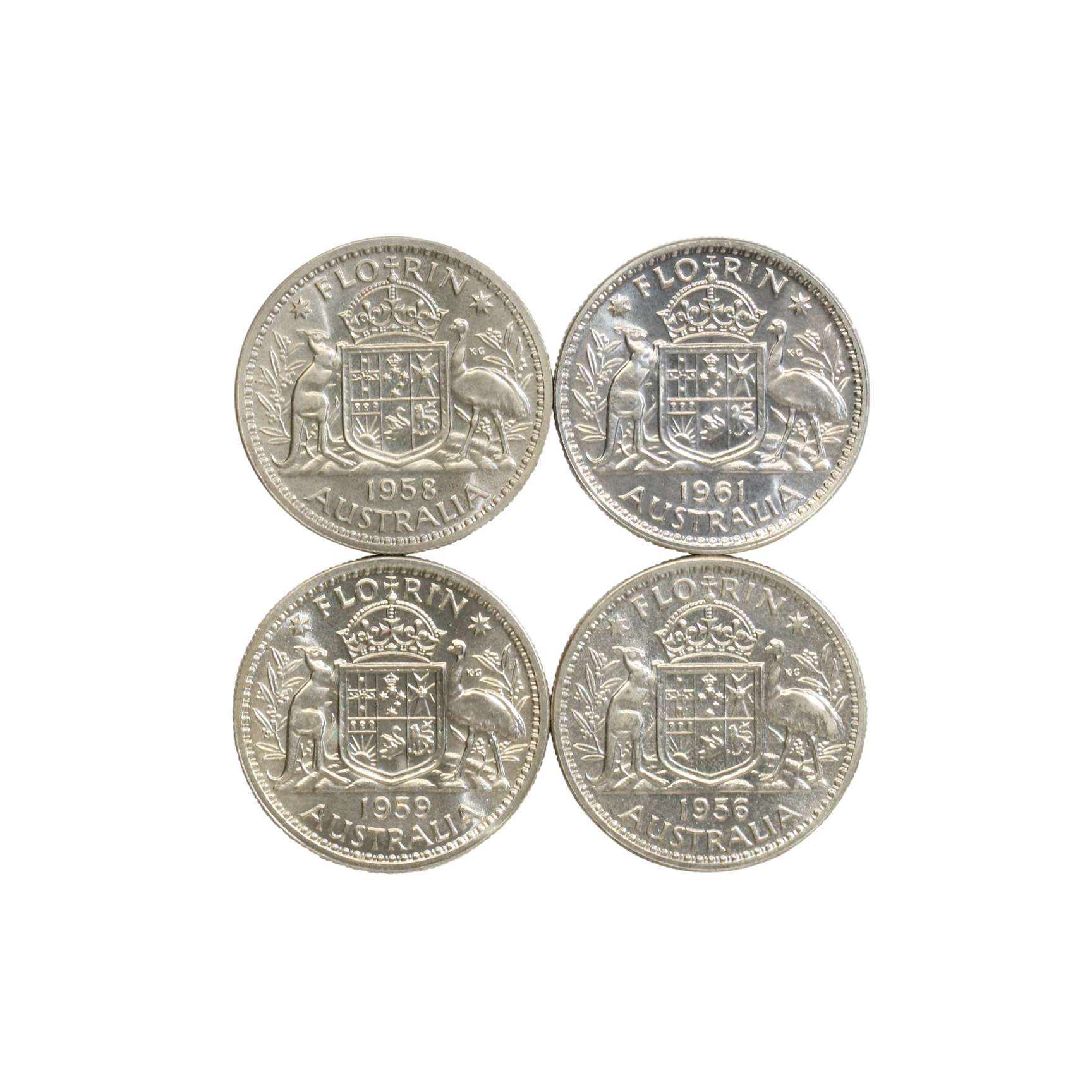 1107. · Group, Elizabeth II, Florin, FDC