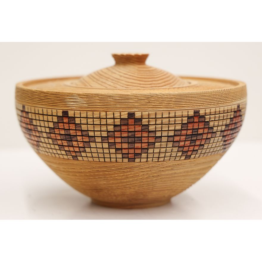 Dick Carlson ''Rattle Top Indian Basket'' 1989 Ash