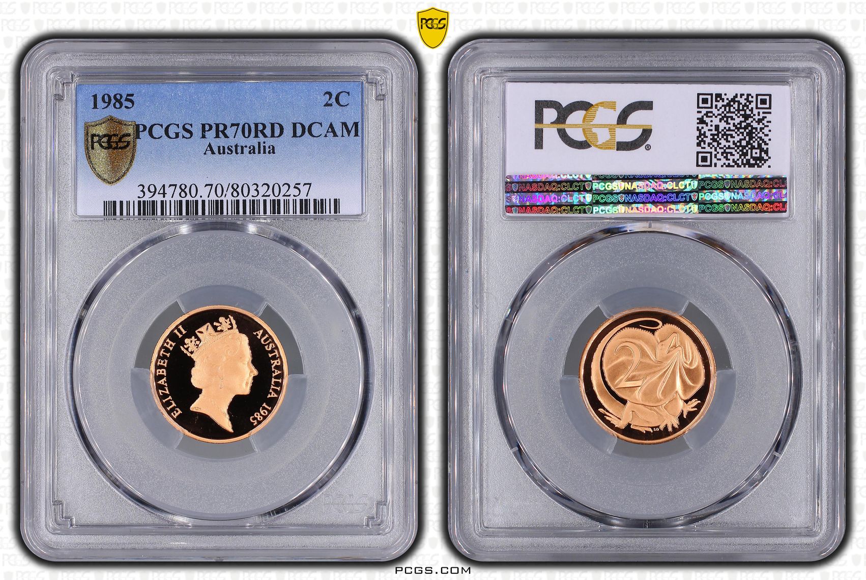 37 · 1985 Australia Two Cent, 2c PCGS - PR70DCAM POP 21/0 -257