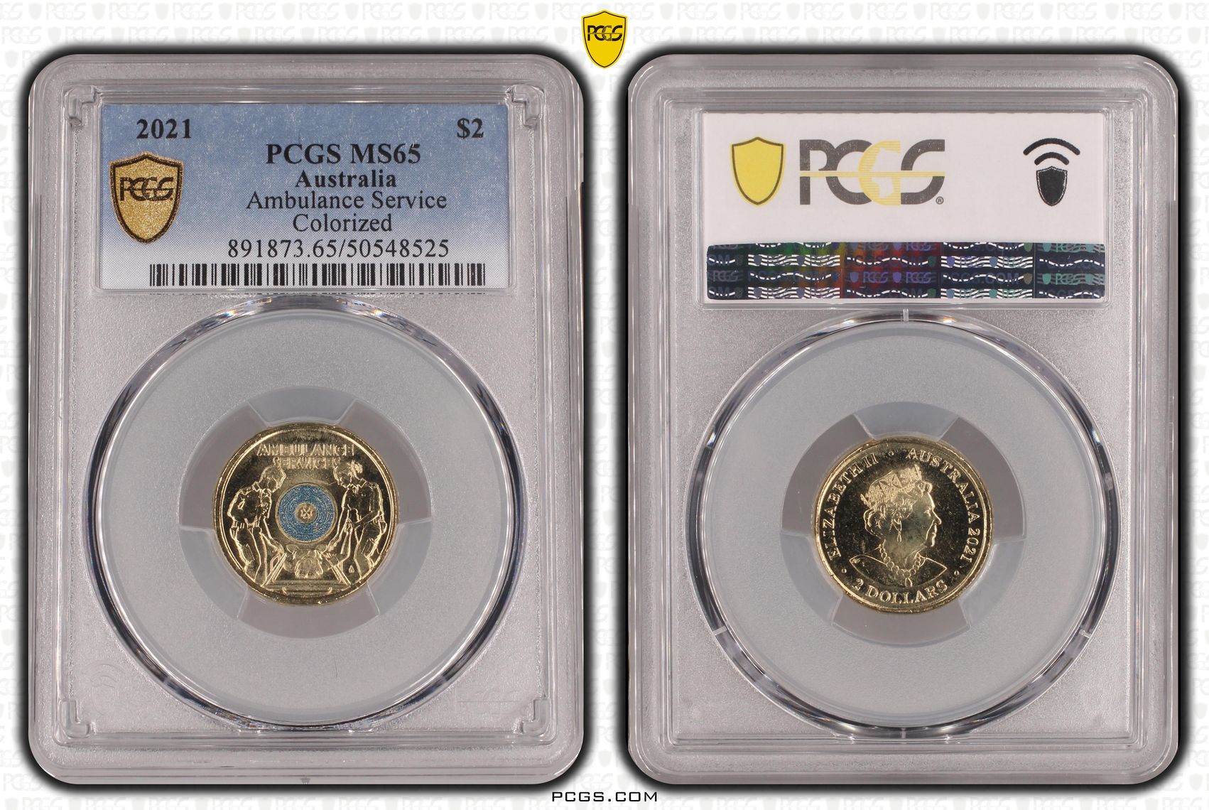 Ambulance Service - Colorized, Two Dollar, 2021, PCGS MS65