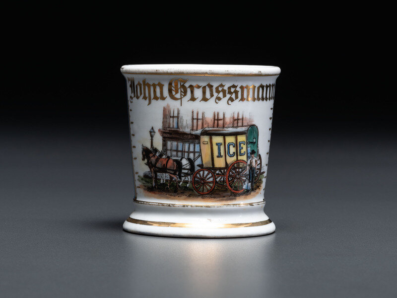 An Ice Deliveryman's Porcelain Occupational Shaving Mug