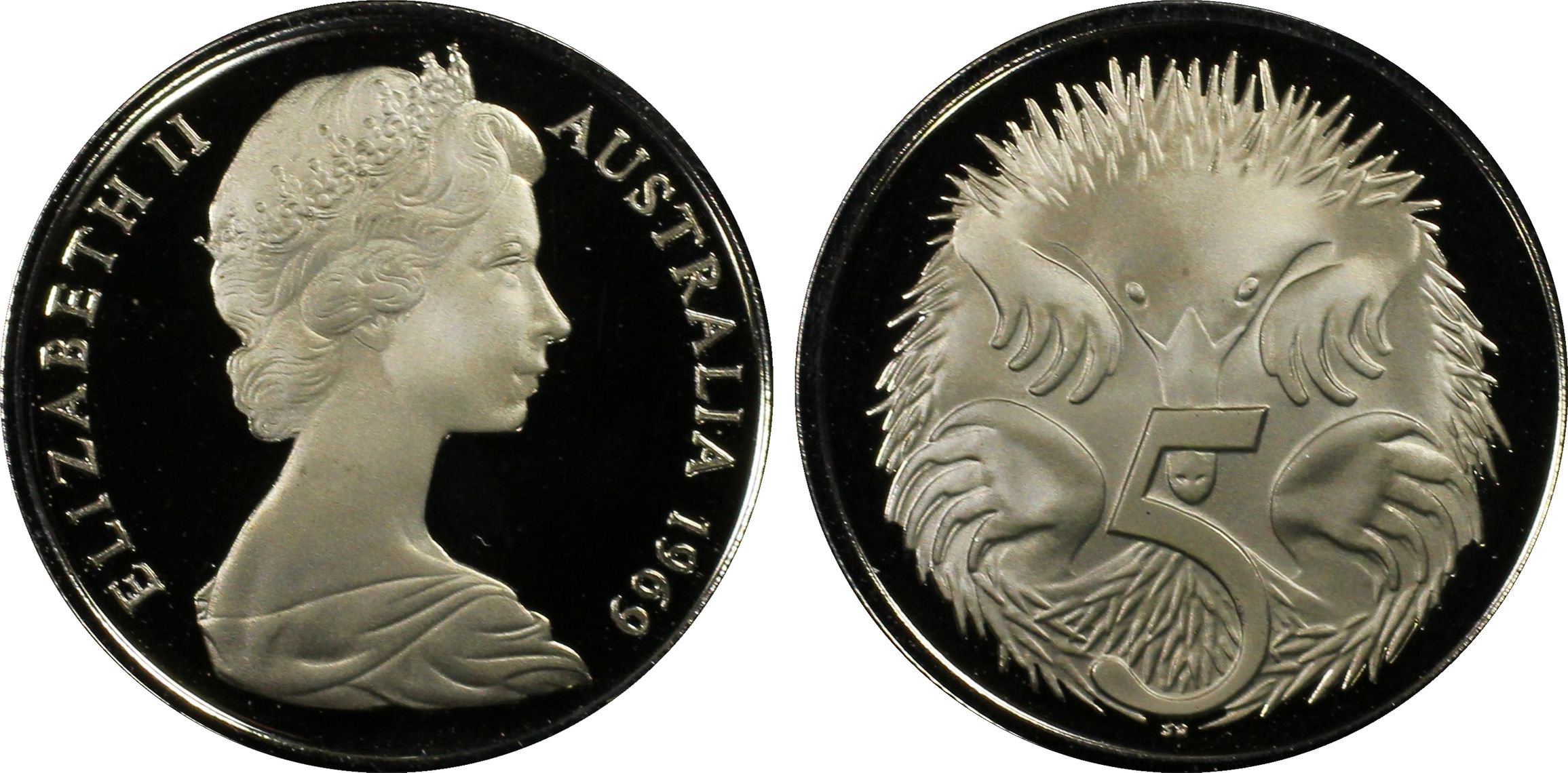 Elizabeth II, Five Cent, 1969, PCGS PR68DCAM