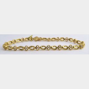 0.290CT DIAMONDS IN YELLOW GOLD BRACELET COULR I/J CLARITY VS/SI - 51543/123