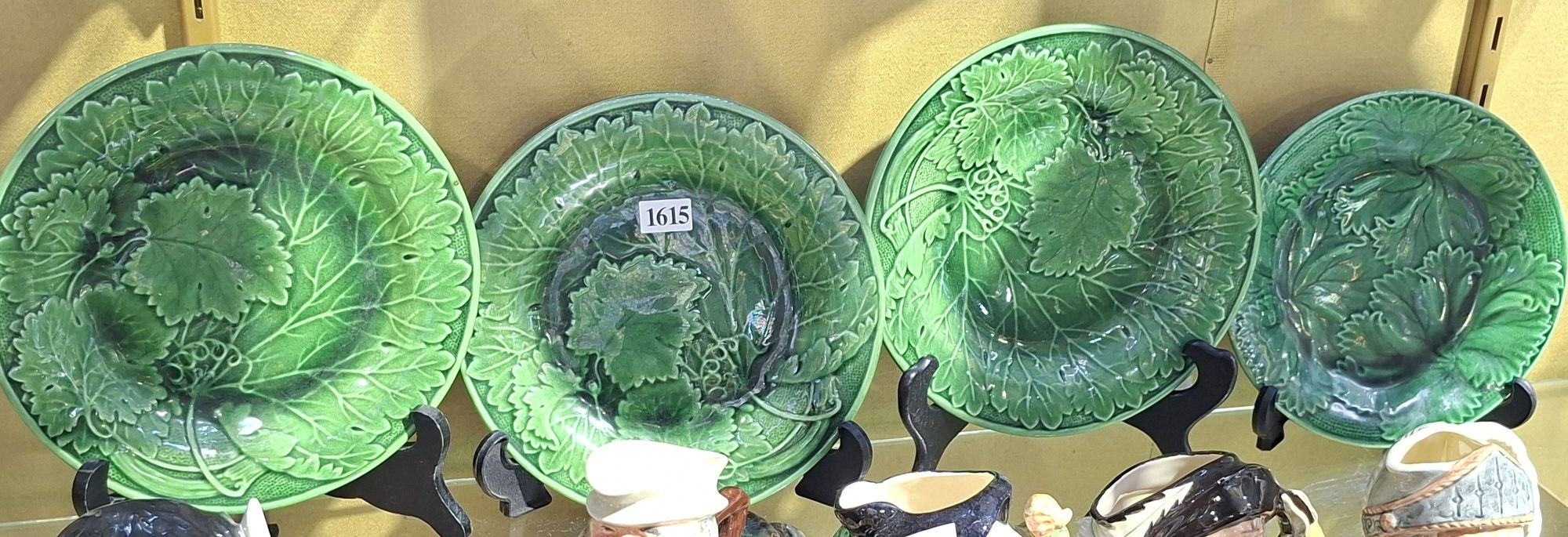 Majolica Leaf Design Plates