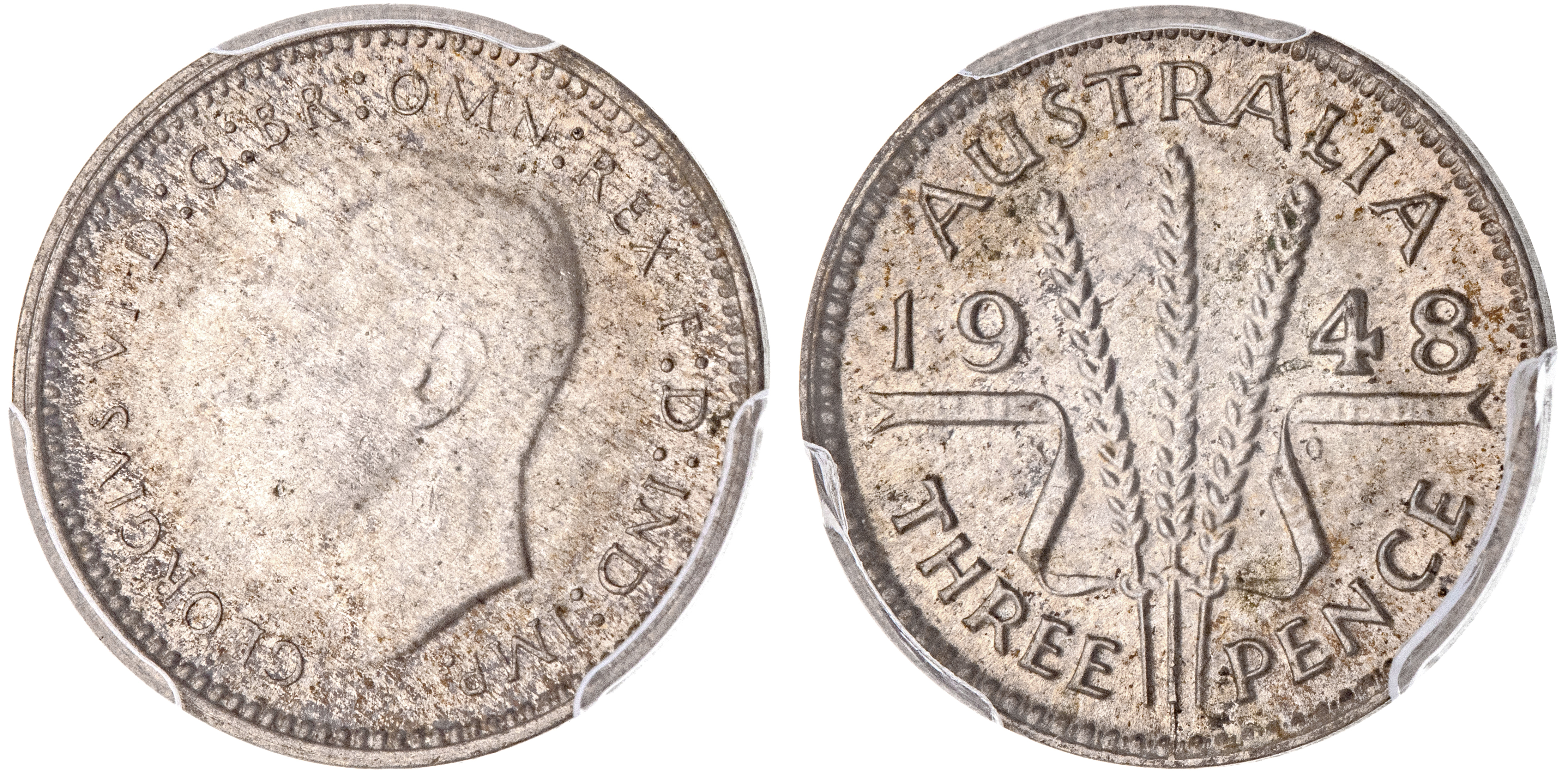 George VI, Threepence, 1948, PCGS MS 65