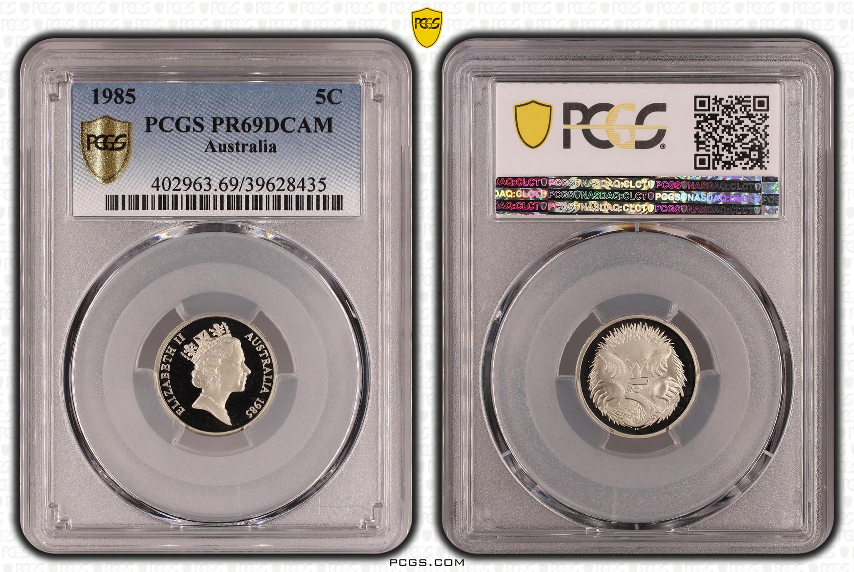 Elizabeth II, Five Cent, 1985, PCGS PR69DCAM