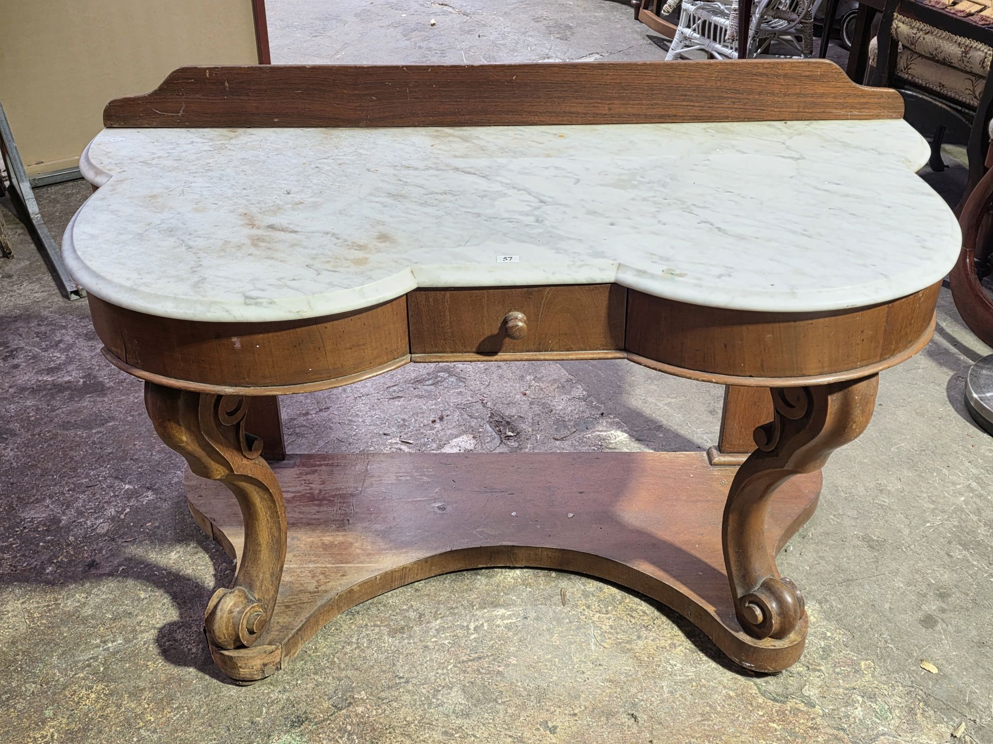 57 · MARBLE TOP HALL TABLE