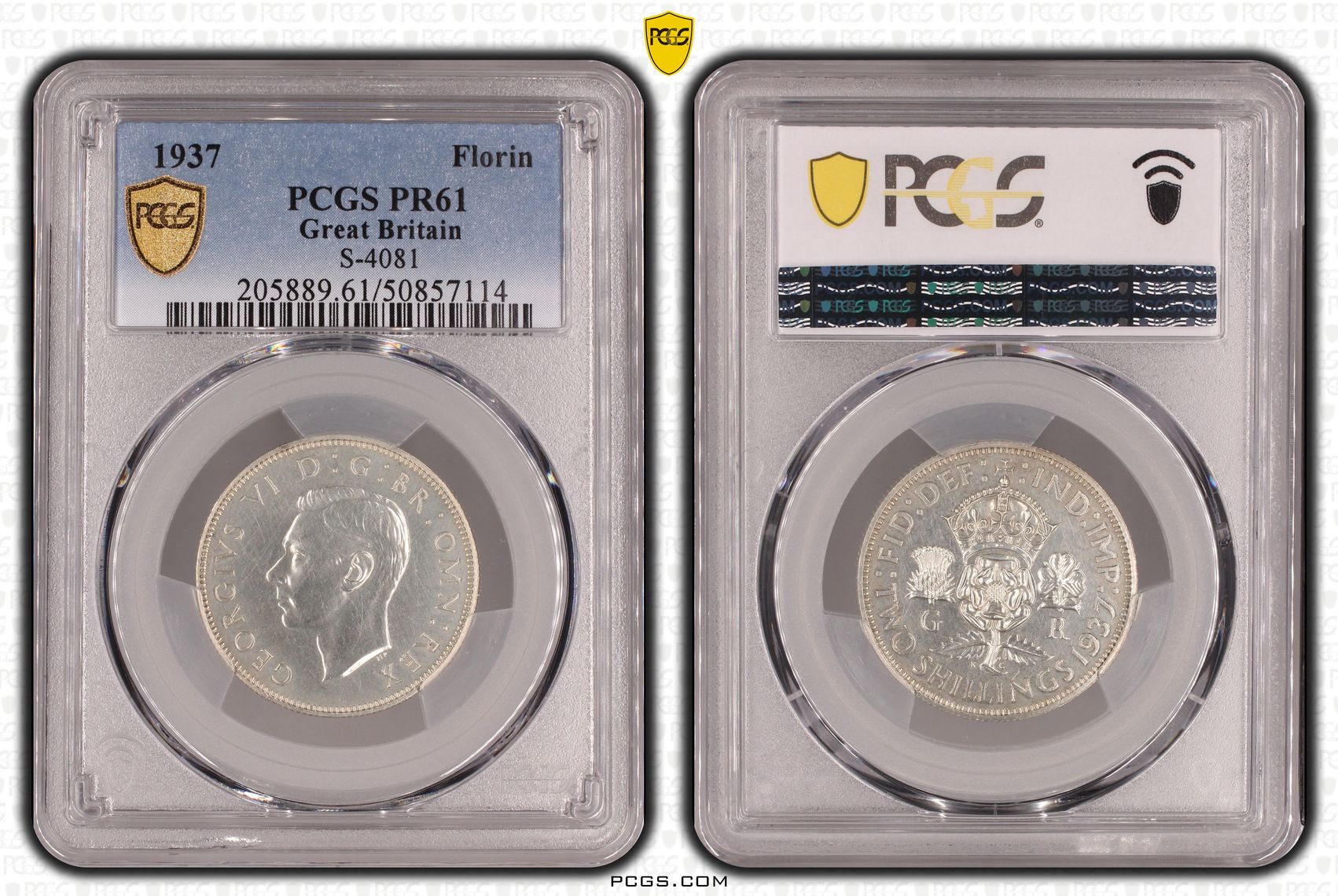 Great Britain, S-4081 , Florin, 1937, PCGS PR61