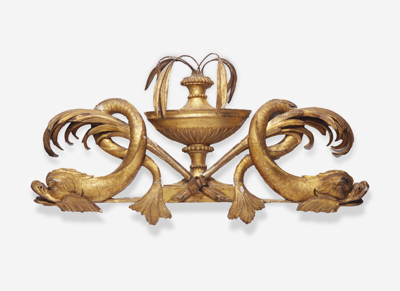An English Carved Giltwood Transom Ornament
